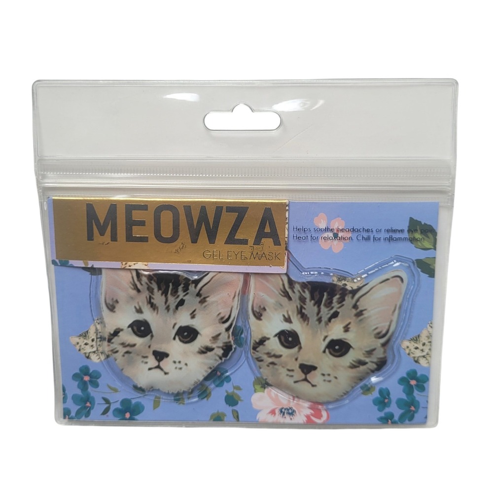 Meowza Cat Gel Eye Mask Reusable Hot Cold Therapy Kitten Pads 2pk